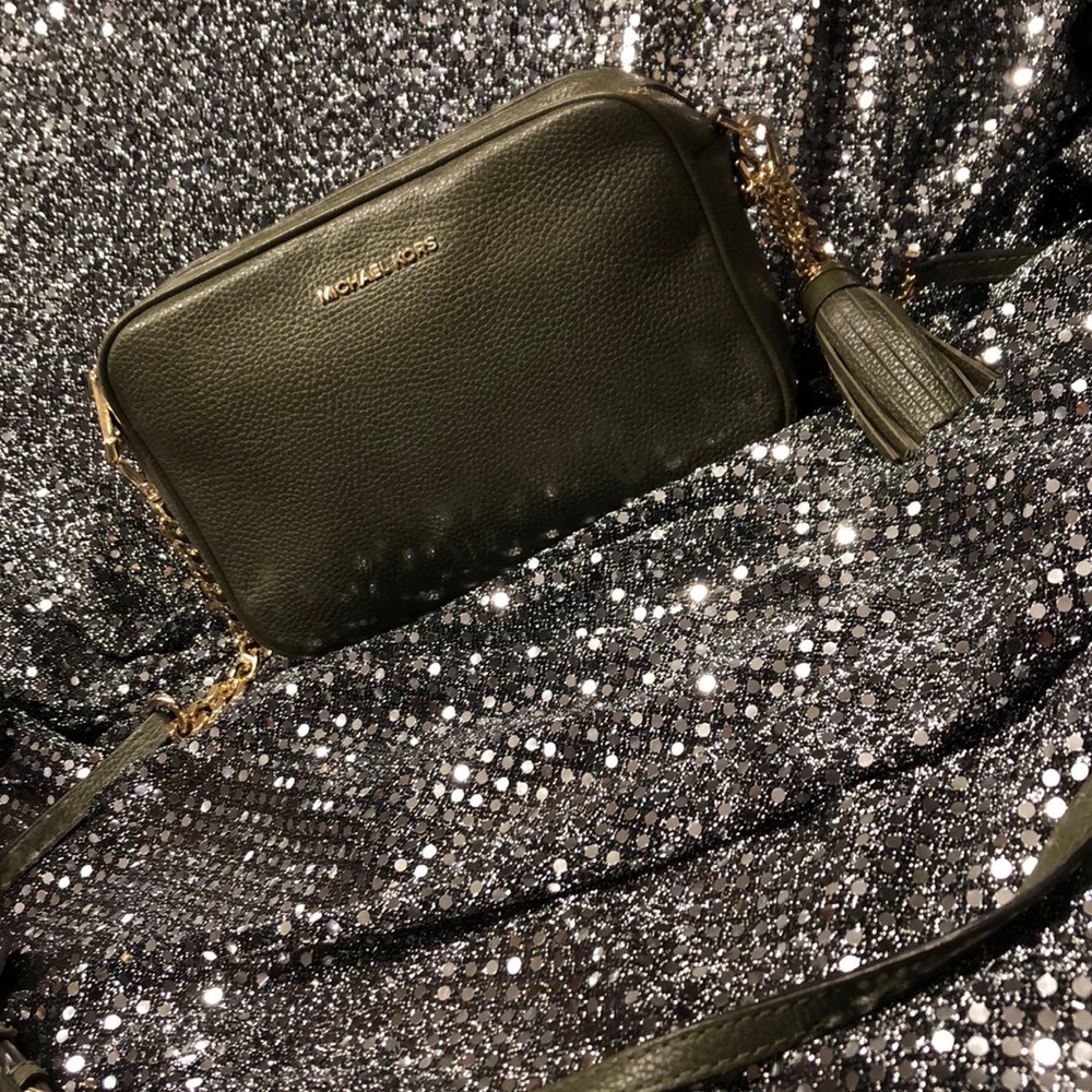 Michael Kors Olive Tasseled Crosssbody